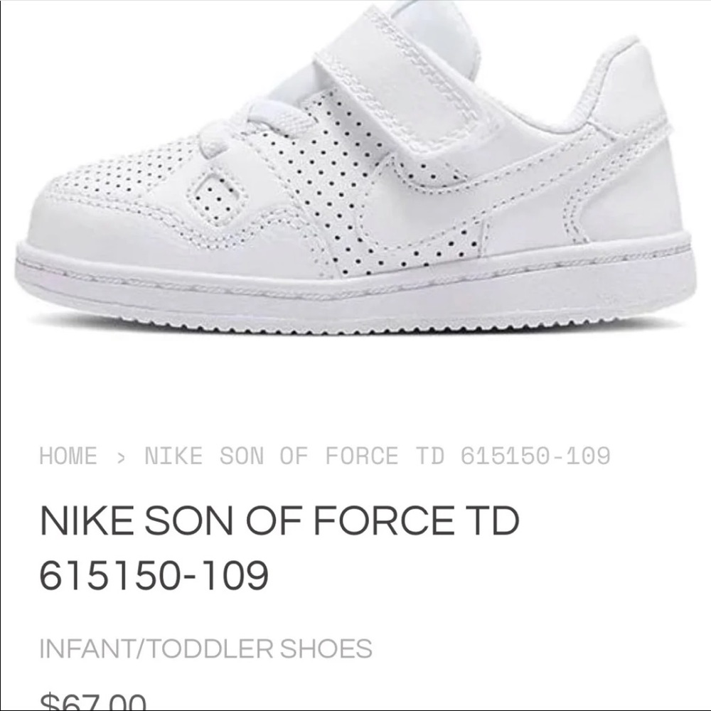 GUC Nike Son of force TD white size 9C